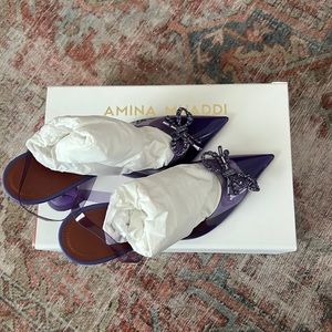 Amina muaddi Rosie glass heels